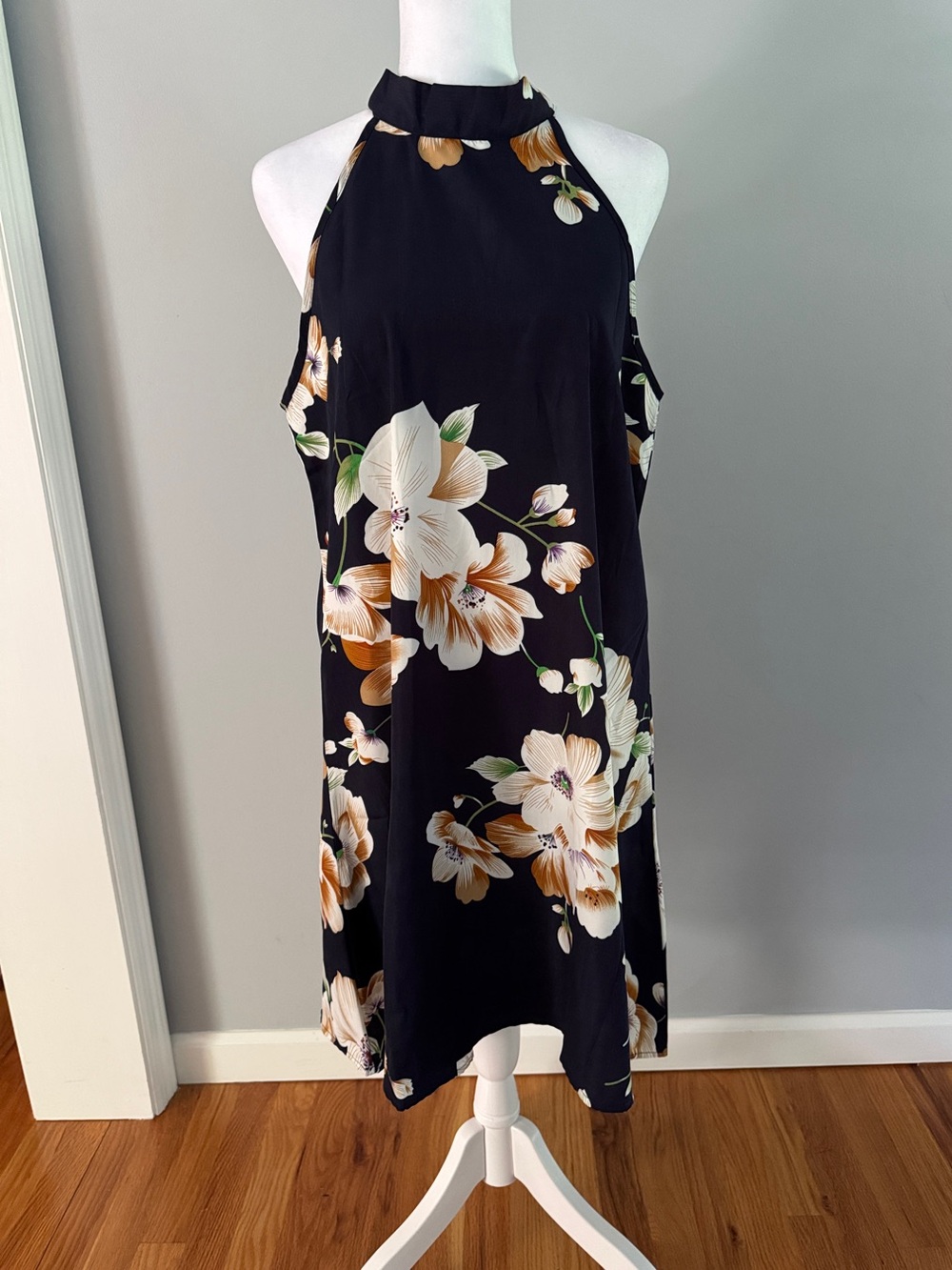 SHEIN Navy Blue Floral Dress BN Sz. M
